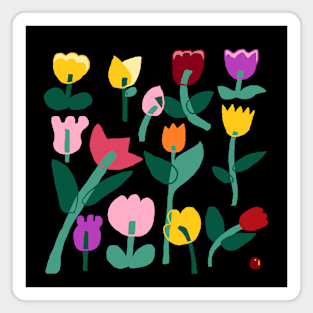 My garden full of tulip, vintage Flower patterns Magnet